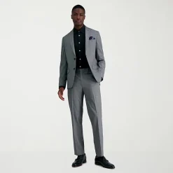 Haggar JMH Glen Plaid Mens Stretch Fabric Slim Fit Suit Separates