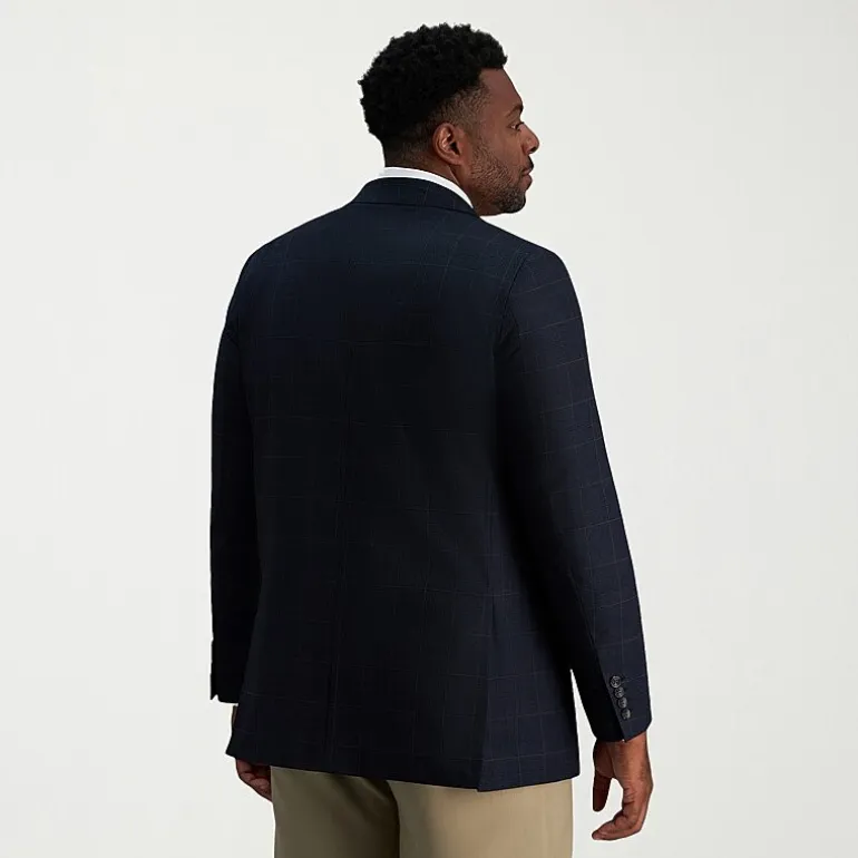 Haggar JMH J.M. Haggar Mens Big and Tall Plaid Regular Fit Sport Coat