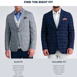Haggar JMH J.M. Haggar Mens Big and Tall Plaid Regular Fit Sport Coat