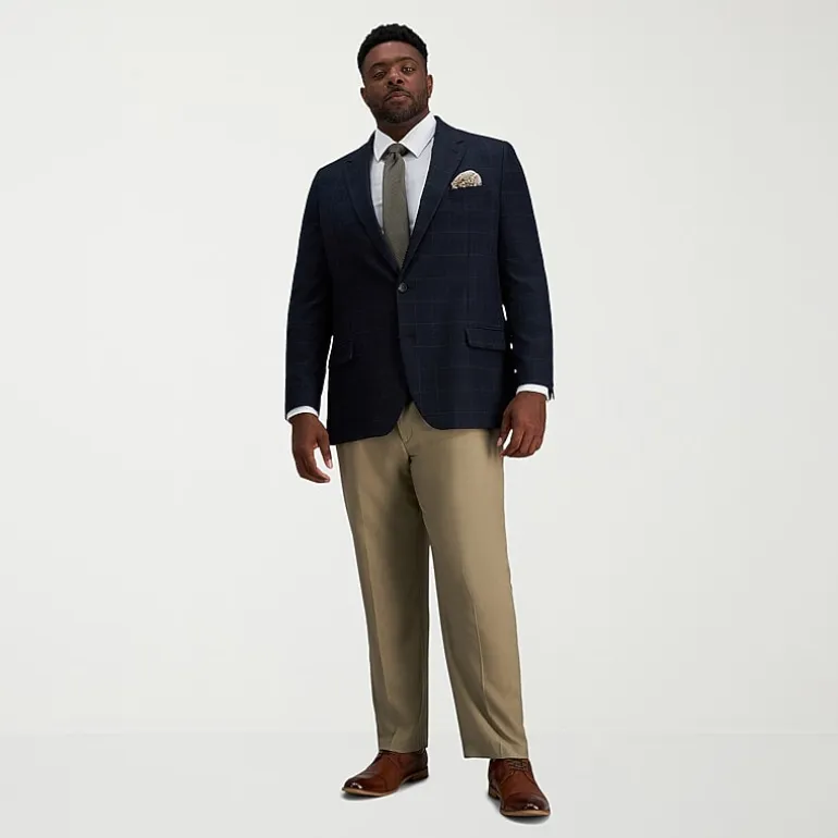 Haggar JMH J.M. Haggar Mens Big and Tall Plaid Regular Fit Sport Coat