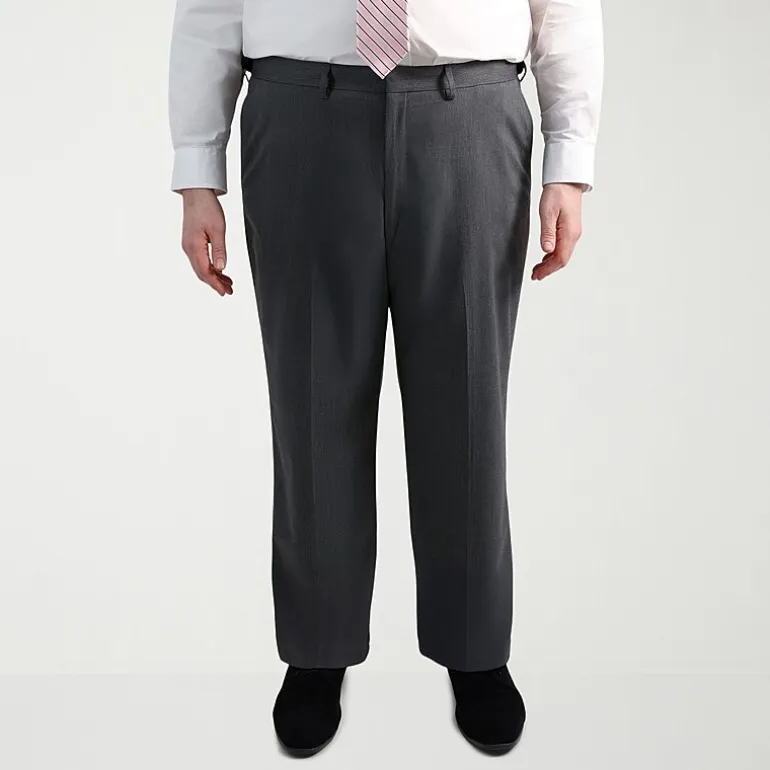 Haggar JMH Mens Big and Tall Regular Fit Diamond Flat Front Suit Pant