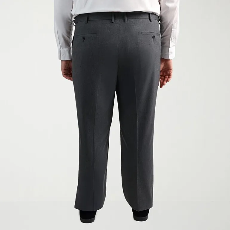 Haggar JMH Mens Big and Tall Regular Fit Diamond Flat Front Suit Pant