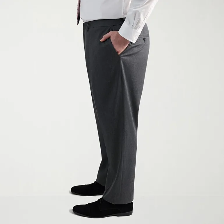 Haggar JMH Mens Big and Tall Regular Fit Diamond Flat Front Suit Pant