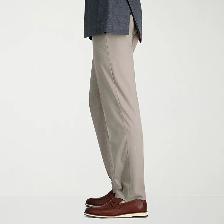 Haggar JMH Mens Comfort Waistband Straight Fit Dress Flat Front Pant