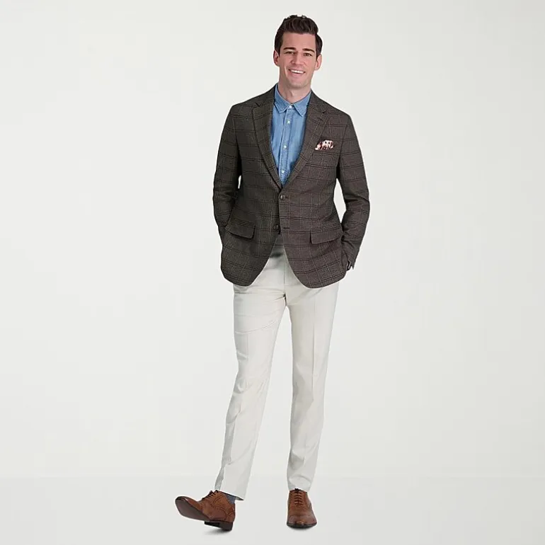 Haggar JMH Mens Comfort Waistband Straight Fit Dress Flat Front Pant