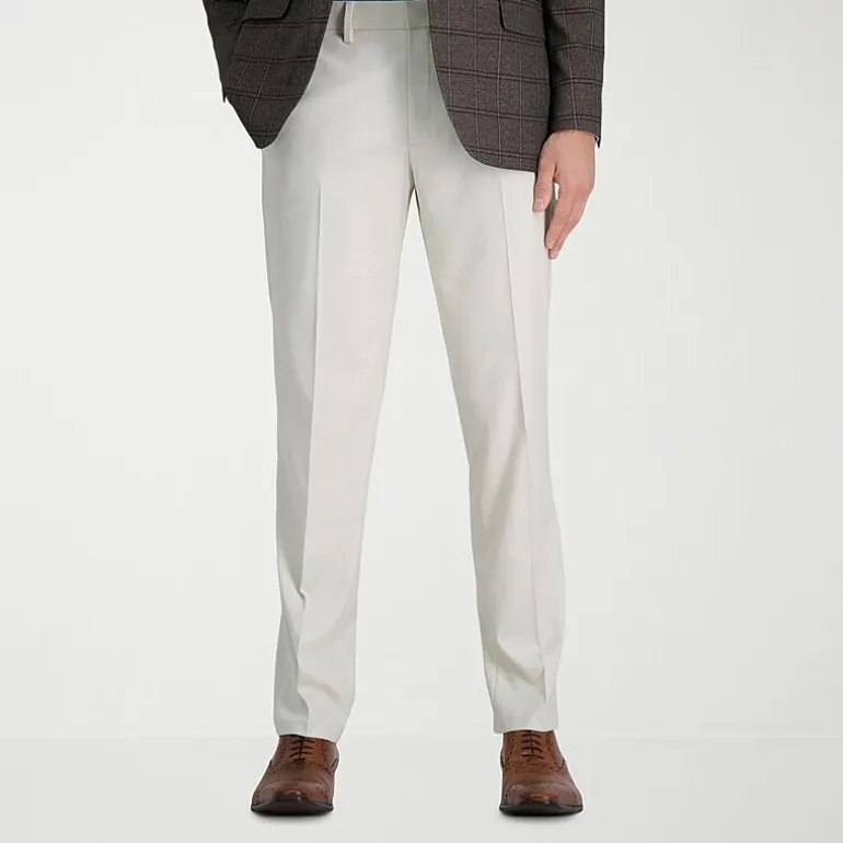 Haggar JMH Mens Comfort Waistband Straight Fit Dress Flat Front Pant