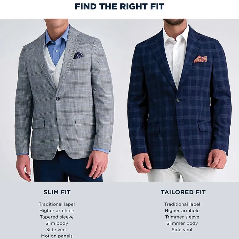 Haggar JMH Mens Plaid Slim Fit Sport Coat