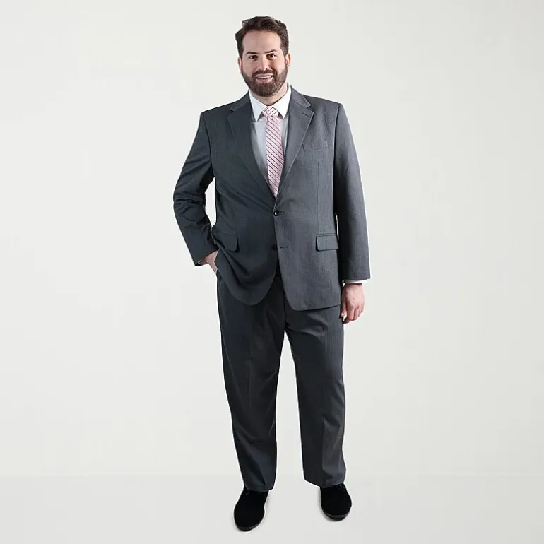Haggar JMH Mens Regular Fit Diamond Big and Tall Suit Jacket