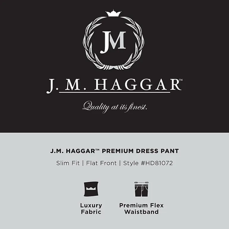 Haggar JMH Premium Stretch Mens Slim Fit Dress Flat Front Pant