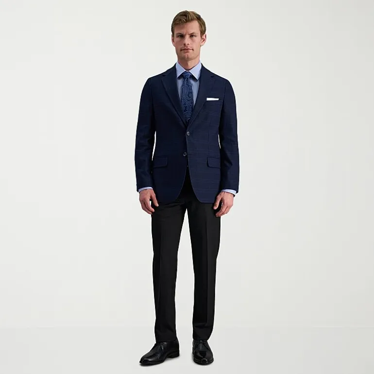 Haggar JMH Premium Stretch Mens Comfort Waistband Slim Fit Dress Flat Front Pant