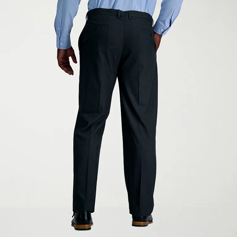Haggar JMH Sharkskin Mens Classic Fit Big and Tall Dress Flat Front Pant