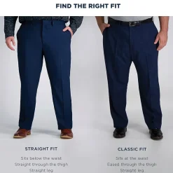 Haggar JMH Sharkskin Mens Classic Fit Big and Tall Dress Flat Front Pant