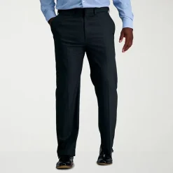 Haggar JMH Sharkskin Mens Classic Fit Big and Tall Dress Flat Front Pant