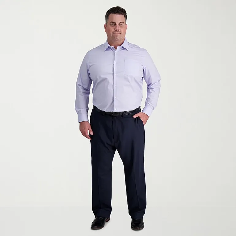 Haggar JMH Sharkskin Mens Classic Fit Big and Tall Dress Flat Front Pant