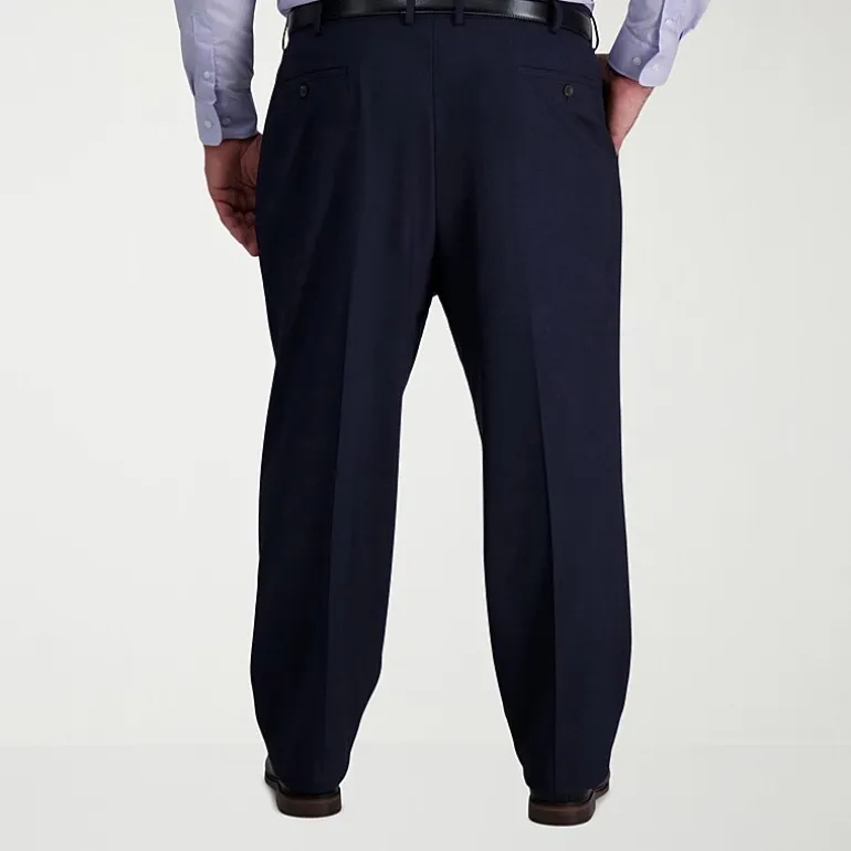 Haggar JMH Sharkskin Mens Classic Fit Big and Tall Dress Flat Front Pant