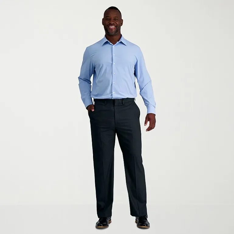 Haggar JMH Sharkskin Mens Classic Fit Big and Tall Dress Flat Front Pant