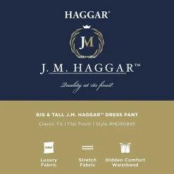 Haggar JMH Sharkskin Mens Classic Fit Big and Tall Dress Flat Front Pant