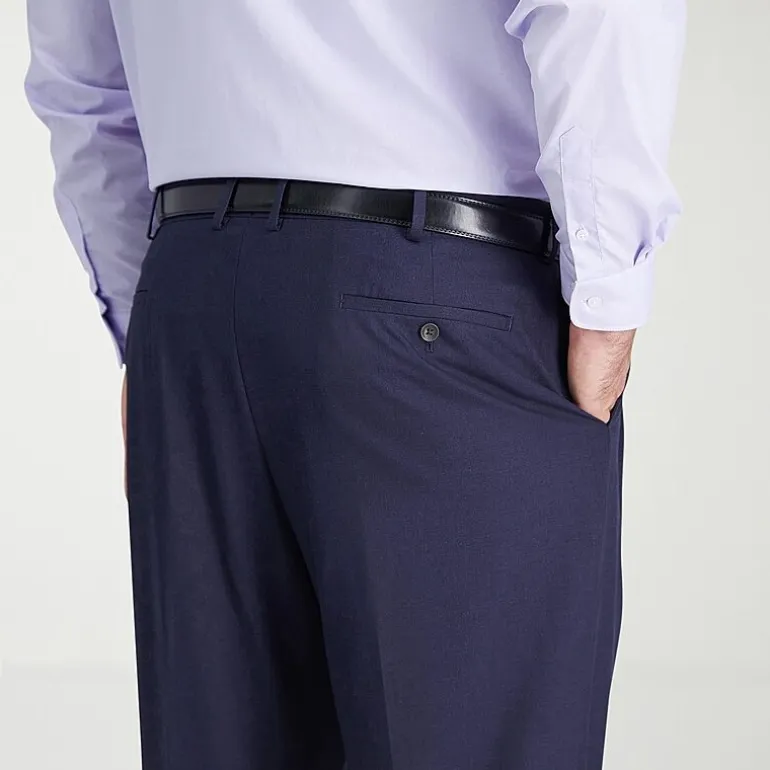 Haggar JMH Sharkskin Mens Classic Fit Big and Tall Dress Flat Front Pant