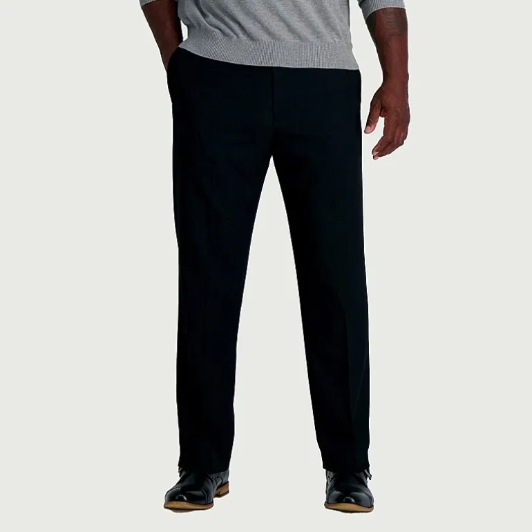 Haggar JMH Sharkskin Mens Classic Fit Big and Tall Dress Flat Front Pant