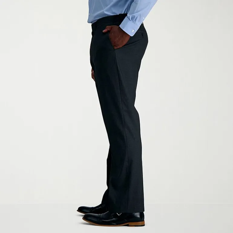 Haggar JMH Sharkskin Mens Classic Fit Big and Tall Dress Flat Front Pant