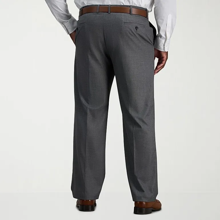 Haggar JMH Sharkskin Mens Classic Fit Big and Tall Dress Flat Front Pant