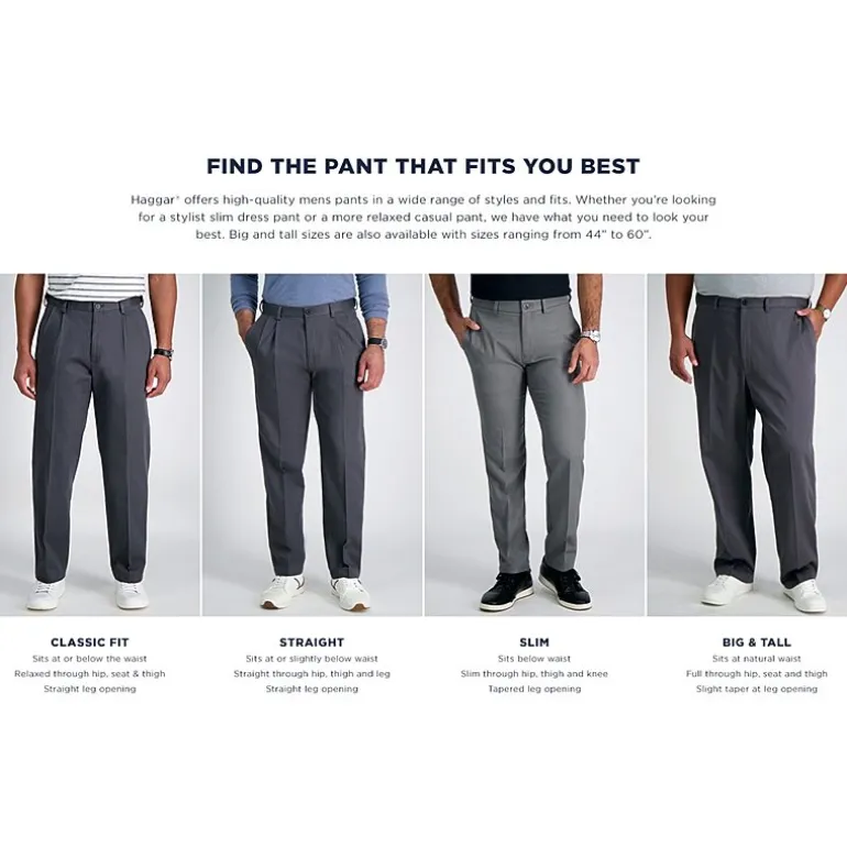 Haggar JMH Tailored Mens Big and Tall Stretch Fabric Modern Fit Flat Front Suit Pant