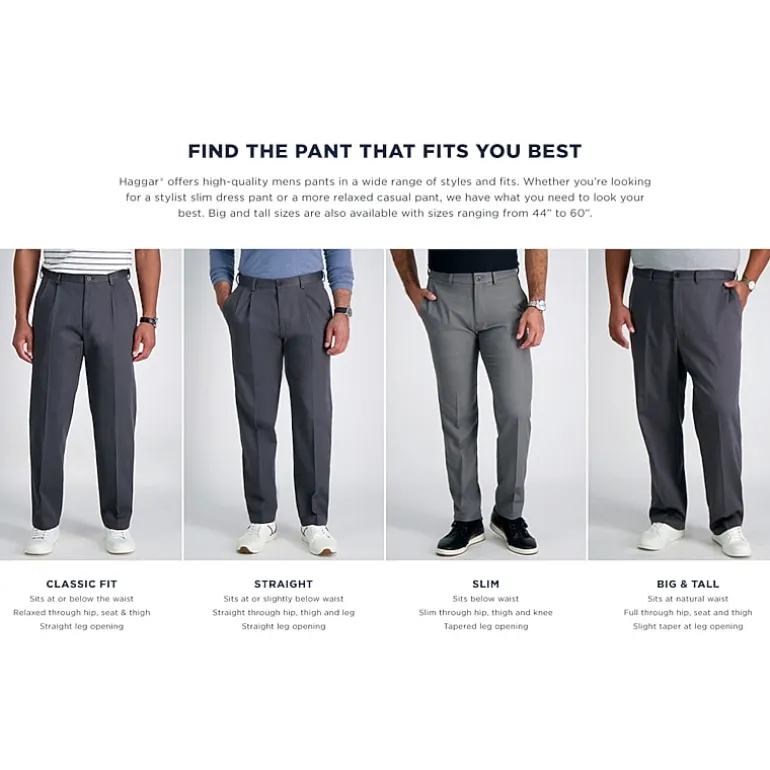 Haggar JMH Tailored Mens Big and Tall Stretch Fabric Modern Fit Flat Front Suit Pant