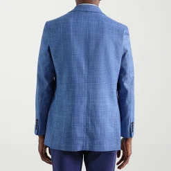 Haggar JMH Tailored Plaid Mens Windowpane Stretch Fabric Modern Fit Sport Coat