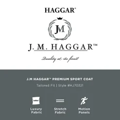 Haggar JMH Tailored Plaid Mens Windowpane Stretch Fabric Modern Fit Sport Coat