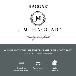 Haggar JMH Tailored Prince Of Wales Mens Plaid Modern Fit Sport Coat