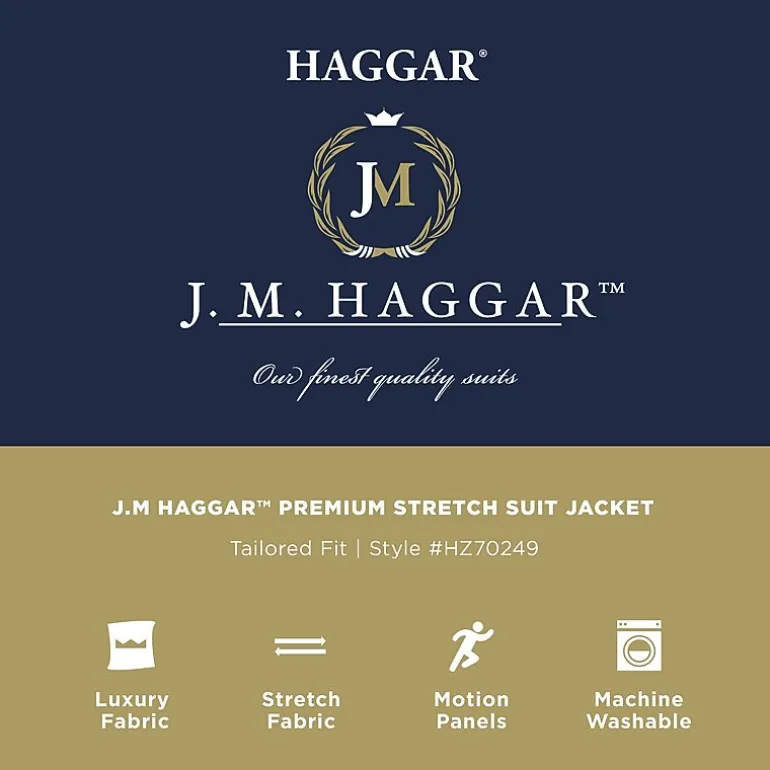 Haggar JMH Tailored Prominent Twill Mens Stretch Fabric Modern Fit Suit Separates