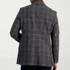 Haggar JMH Tailored Slub Glen Plaid Mens Stretch Fabric Modern Fit Sport Coat