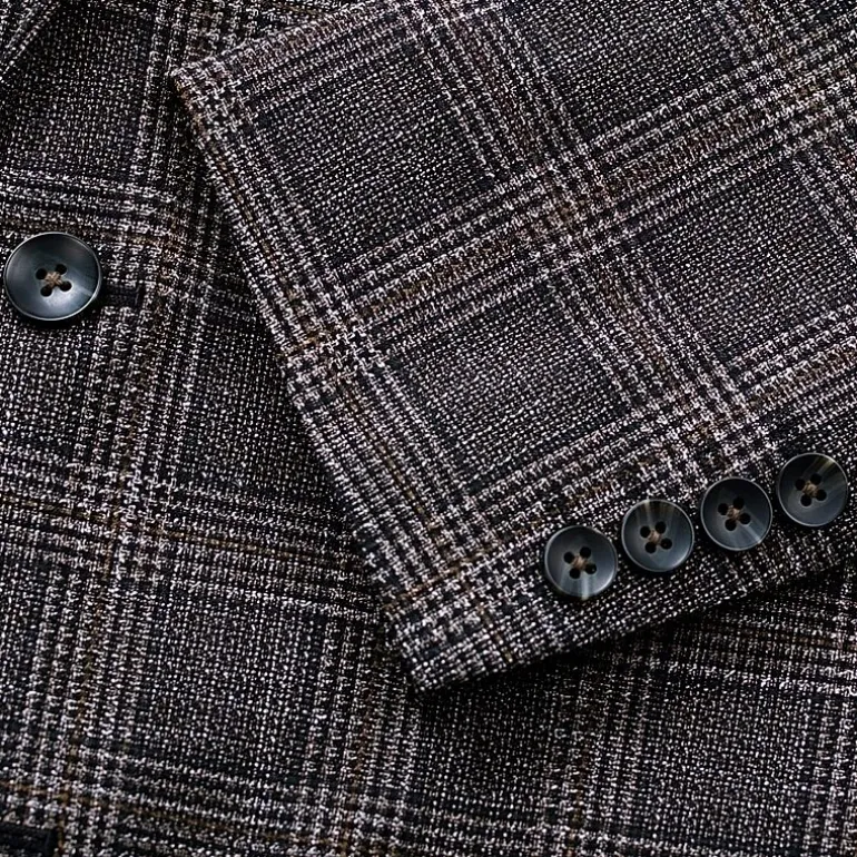 Haggar JMH Tailored Slub Glen Plaid Mens Stretch Fabric Modern Fit Sport Coat