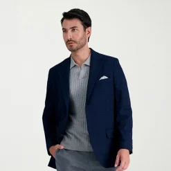 Haggar JMH Tailored Tonal Plaid Mens Stretch Fabric Modern Fit Sport Coat
