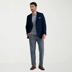 Haggar JMH Tailored Tonal Plaid Mens Stretch Fabric Modern Fit Sport Coat