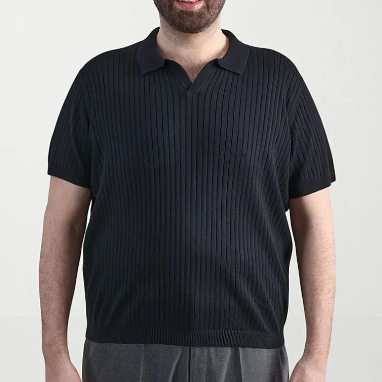 Haggar Johnny Collar Big and Tall Mens Short Sleeve Polo Sweater
