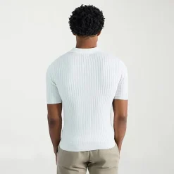 Haggar Johnny Collar Ribbed Mens Short Sleeve Polo Sweater