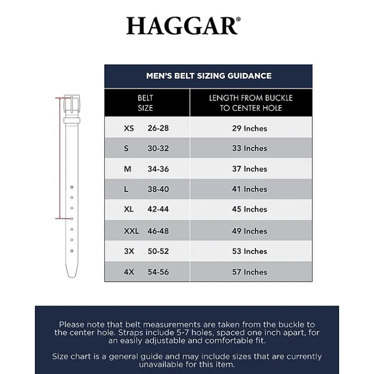 Haggar Leather 35mm Lace Mens Belt