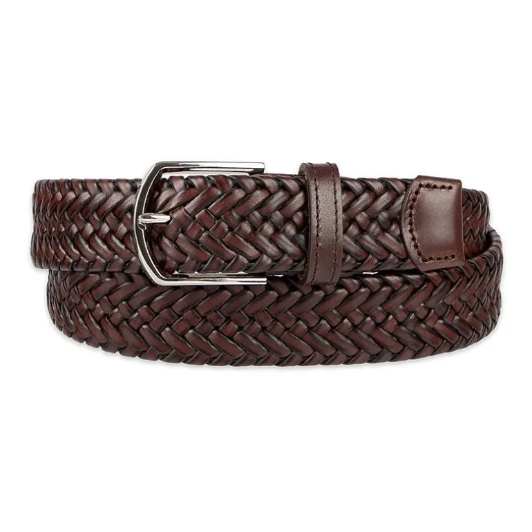 Haggar Leather 35mm Lace Mens Belt