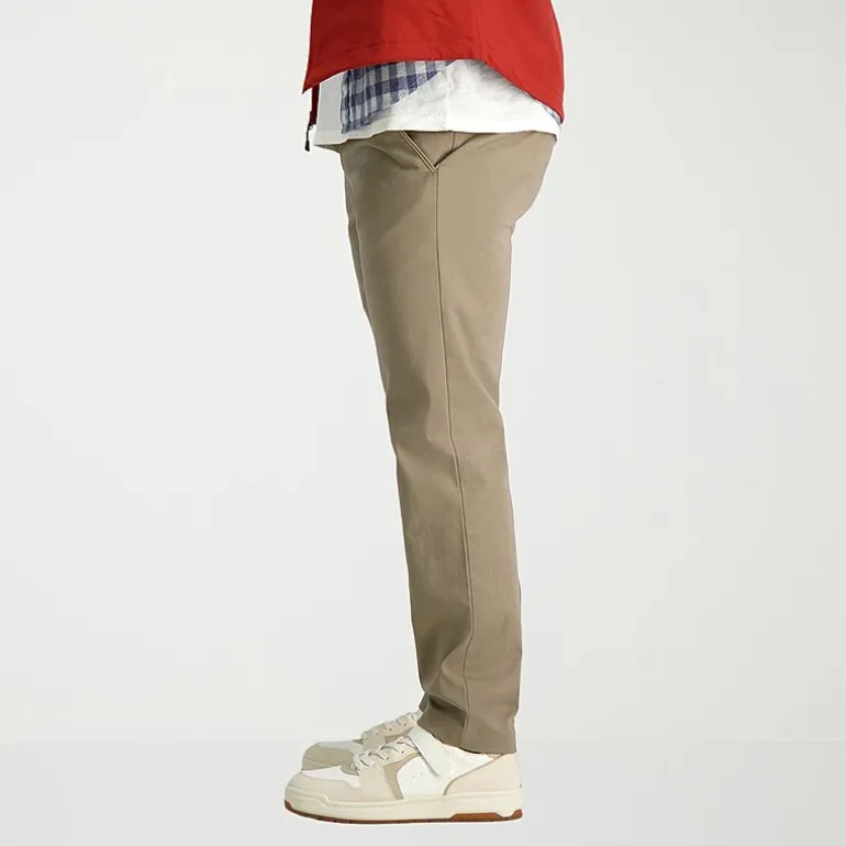 Haggar Life Khaki Chino Mens Comfort Waistband Slim Fit Flat Front Pant