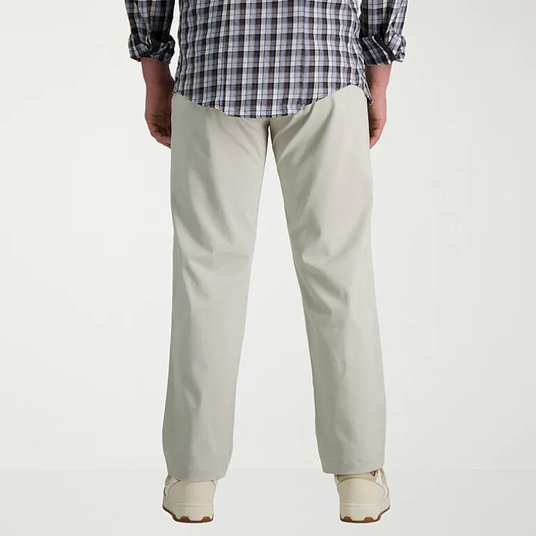 Haggar Life Khaki Chino Mens Comfort Waistband Slim Fit Flat Front Pant