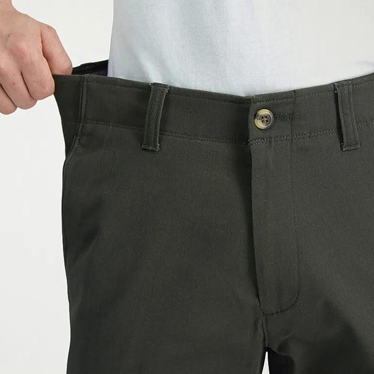 Haggar Life Khaki Chino Mens Comfort Waistband Slim Fit Flat Front Pant