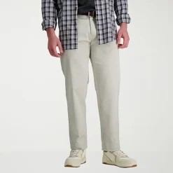 Haggar Life Khaki Chino Mens Comfort Waistband Slim Fit Flat Front Pant