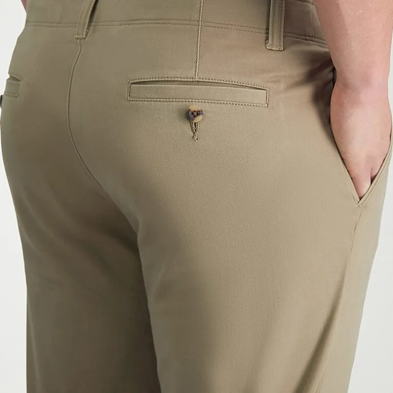 Haggar Life Khaki Chino Mens Comfort Waistband Slim Fit Flat Front Pant