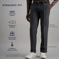 Haggar Life Khaki Comfort Chino Mens Straight Fit Flat Front Pant
