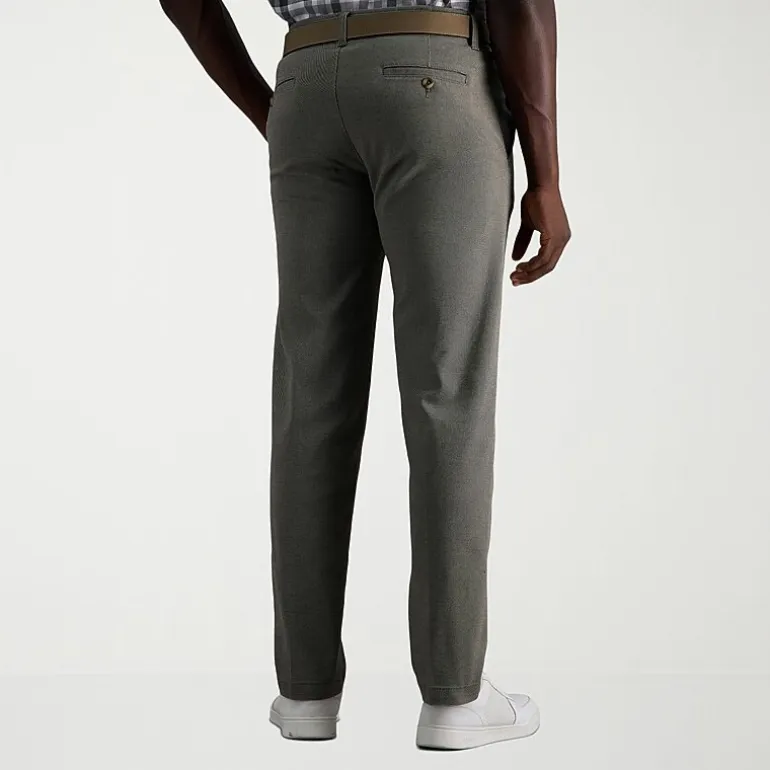 Haggar Life Khaki Comfort Chino Mens Straight Fit Flat Front Pant