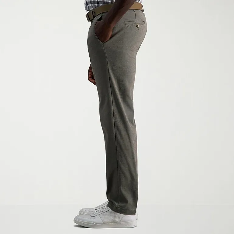 Haggar Life Khaki Comfort Chino Mens Straight Fit Flat Front Pant
