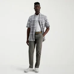 Haggar Life Khaki Comfort Chino Mens Straight Fit Flat Front Pant