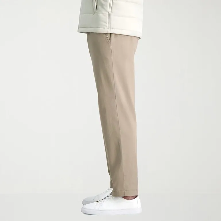 Haggar Life Khaki Comfort Chino Mens Comfort Waistband Straight Fit Flat Front Pant