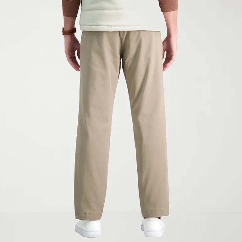 Haggar Life Khaki Comfort Chino Mens Comfort Waistband Straight Fit Flat Front Pant